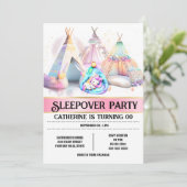 Eenhoorn slaapzak teepee roze wit meisjesslaap kaart (Staand voorkant)