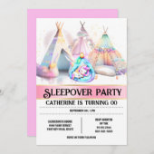 Eenhoorn slaapzak teepee roze wit meisjesslaap kaart (Voorkant / Achterkant)