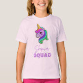 Eenhoorn Sleepover Squad pyjama party gunst t-shir T-shirt (Voorkant)