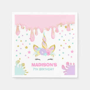 Eenhoorn Slijm Verjaardagsfeestje Servet Slijm Par