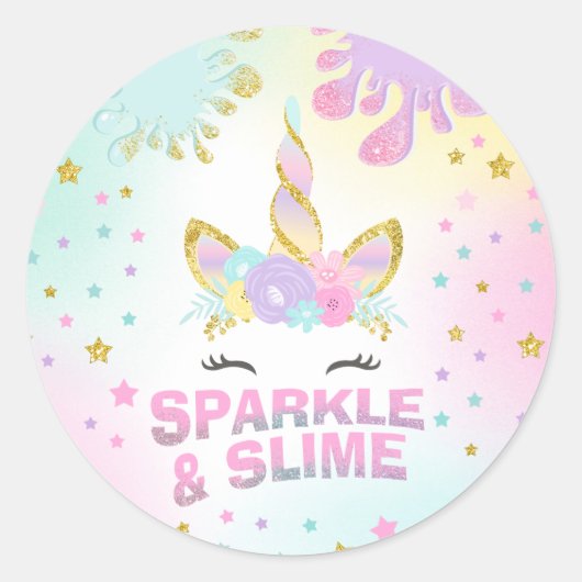 Eenhoorn Slime Party Favor Label Sticker Slime Par (Voorkant)