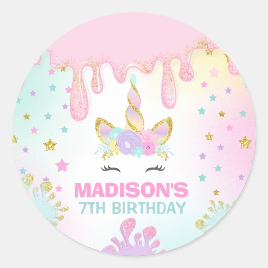 Eenhoorn Slime Party Favor Label Sticker Slime Par (Voorkant)