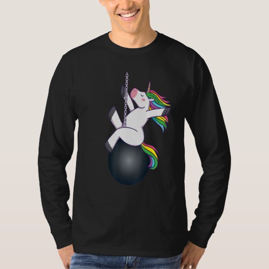 eenhoorn sloopkogel zegging t-shirt (Voorkant)