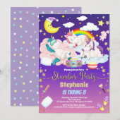 Eenhoorn sluimer feest verjaardag logeerpartij kaart (Voorkant / Achterkant)