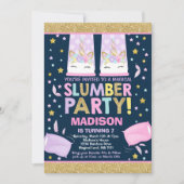 Eenhoorn Slumber Party Verjaardag Uitnodiging (Voorkant)