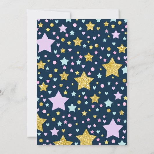 Eenhoorn Slumber Party Verjaardag Uitnodiging (Achterkant)