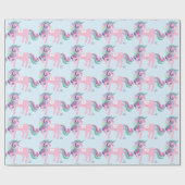 Eenhoorn Sparkl Glitter Roze Bloemen Snoep Baby Bl Cadeaupapier (Vlak)