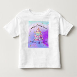 Eenhoorn Sparkle Blue Paarse taart Verjaardag Kinder Shirts