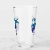 Eenhoorn Sparkles aqua blue ombre Aangepaste naam Glas (Rechts)