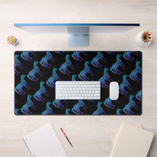 Eenhoorn Sparkles aqua blue ombre zwart Bureaumat