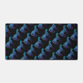 Eenhoorn Sparkles aqua blue ombre zwart Bureaumat (Voorkant)