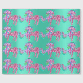 Eenhoorn Sparkly Glitter Pink Fairly Mint Lux Gree Cadeaupapier (Vlak)