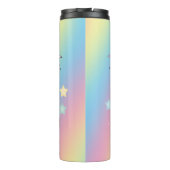 Eenhoorn & Sparkly Rainbow Aangepaste Naam Kleurri Thermosbeker (Achterkant)