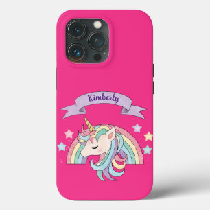 Eenhoorn & Sparkly Rainbow Aangepaste naam op Hot  Case-Mate iPhone Case