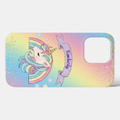 Eenhoorn & Sparkly Rainbow met Gouden Glitter Case-Mate iPhone Case (Achterkant (horizontaal))