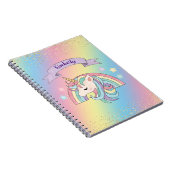 Eenhoorn & Sparkly Rainbow met Gouden Glitter Notitieboek (Rechterzijde)
