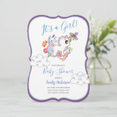 Eenhoorn Speeltuin - Uitnodigingen voor Baby Showe (Staand voorkant)