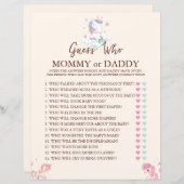 Eenhoorn spel Raad wie Regenboog Baby Shower (Voorkant / Achterkant)