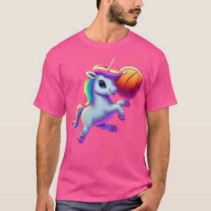 Eenhoorn spelen Basketbal Cool Grappige Eenhoorns T-shirt