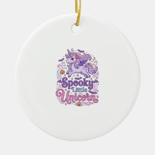 Eenhoorn Spookachtige Kleine Eenhoorn Retro Stijl Keramisch Ornament