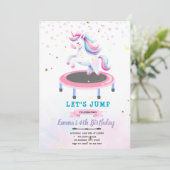 Eenhoorn spring verjaardagsfeest uitnodiging (Staand voorkant)