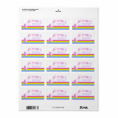 Eenhoorn springen regenboog strepen adresetiketten etiket (Full Sheet)