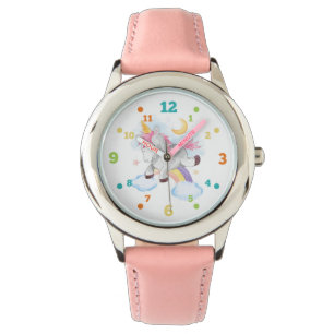 Eenhoorn springt over regenboog Kinder horloge