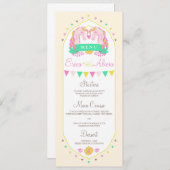 Eenhoorn Sprookje Bruiloft Diner Menu (Voorkant / Achterkant)