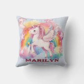 Eenhoorn Sterren en Regenboog Kussen (Achterkant)