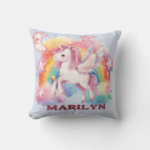 Eenhoorn Sterren en Regenboog Kussen (Voorkant)