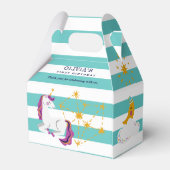 Eenhoorn sterrenbeeld Groen 1e verjaardag Dank u Bedankdoosjes (Achterkant)
