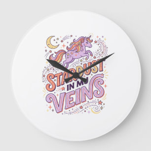 Eenhoorn-sterrenstof in mijn aderen Whimsical Merc Grote Klok