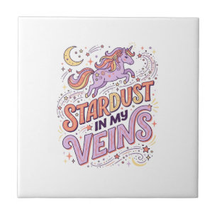 Eenhoorn-sterrenstof in mijn aderen Whimsical Merc Tegeltje