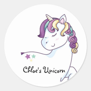 Eenhoorn Sticker, Klasdecoratie, Eenhoorn Ronde Sticker