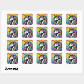 Eenhoorn stickers! vierkante sticker (Vel)