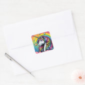Eenhoorn stickers! vierkante sticker (Envelop)