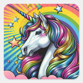Eenhoorn stickers! vierkante sticker