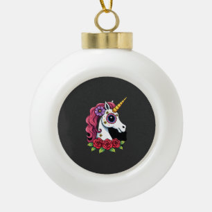 Eenhoorn Suiker Schedel Mexicaanse Kunst, Kerst T- Keramische Bal Ornament
