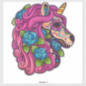 Eenhoorn Suikerschedel Mexico Calavera Dia de los Sticker (Vel)