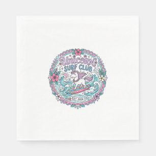Eenhoorn Surf Club Speelse Shirt Grafiek_1 Servet