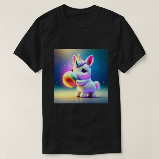 Eenhoorn T shirt Meisjes Kinder Regenboog (Design voorkant)