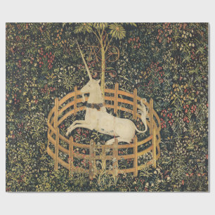 Eenhoorn Tapestries Captivity Middeleeuws Tapestry Cadeaupapier