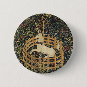 Eenhoorn Tapestries Captivity Middeleeuws Tapestry Ronde Button 5,7 Cm