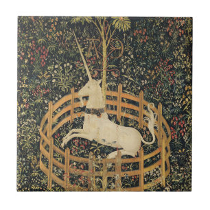 Eenhoorn Tapestries Captivity Middeleeuws Tapestry Tegeltje