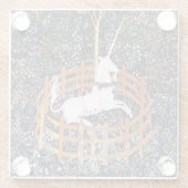 Eenhoorn Tapestry #7 Glazen Onderzetter (Achterkant)