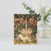 Eenhoorn tapijten gevonden legende mythisch briefkaart (Staand voorkant)