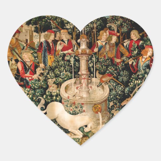 Eenhoorn tapijten gevonden legende mythisch hart sticker (Voorkant)