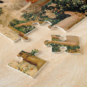 Eenhoorn tapijten gevonden legende mythisch legpuzzel (Zijkant)