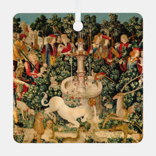 Eenhoorn tapijten gevonden legende mythisch metalen ornament