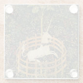 Eenhoorn Tapijten Klassiek Tapijt Glazen Onderzetter (Achterkant)